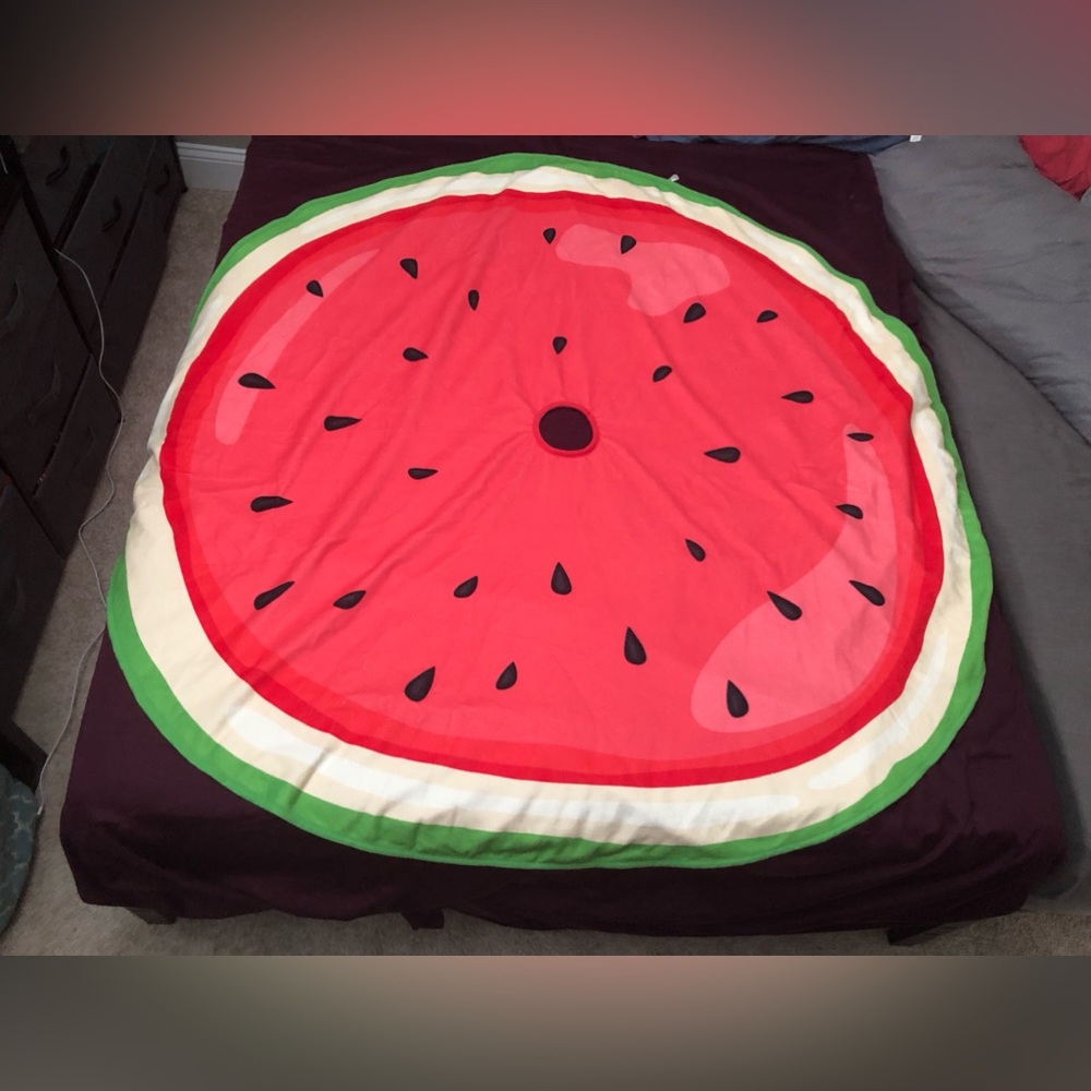 Watermelon Round Beach Towel for Center of Beach Umbrella